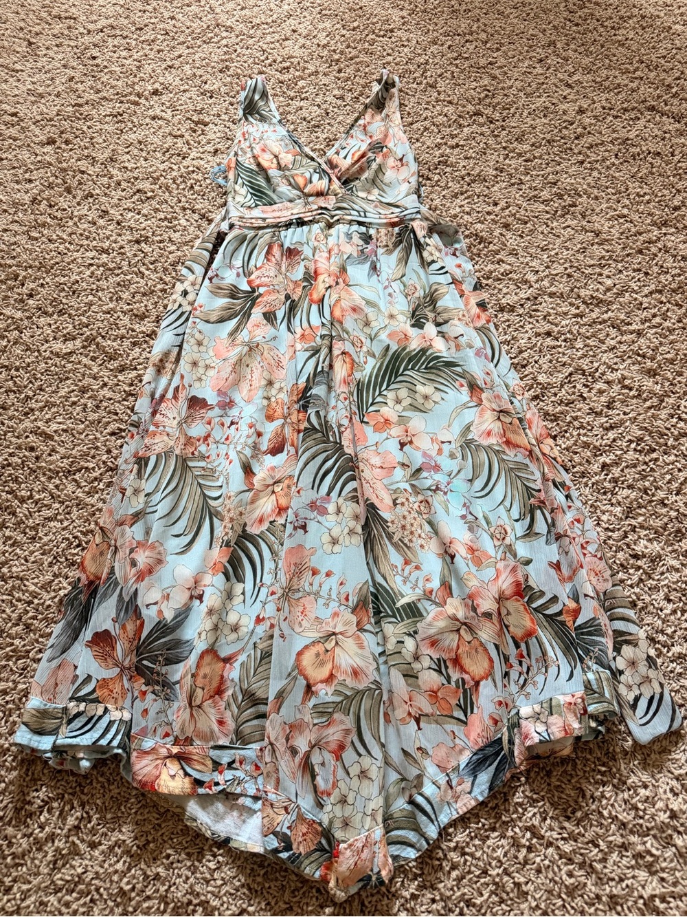 Floral Blue Tropical Dress